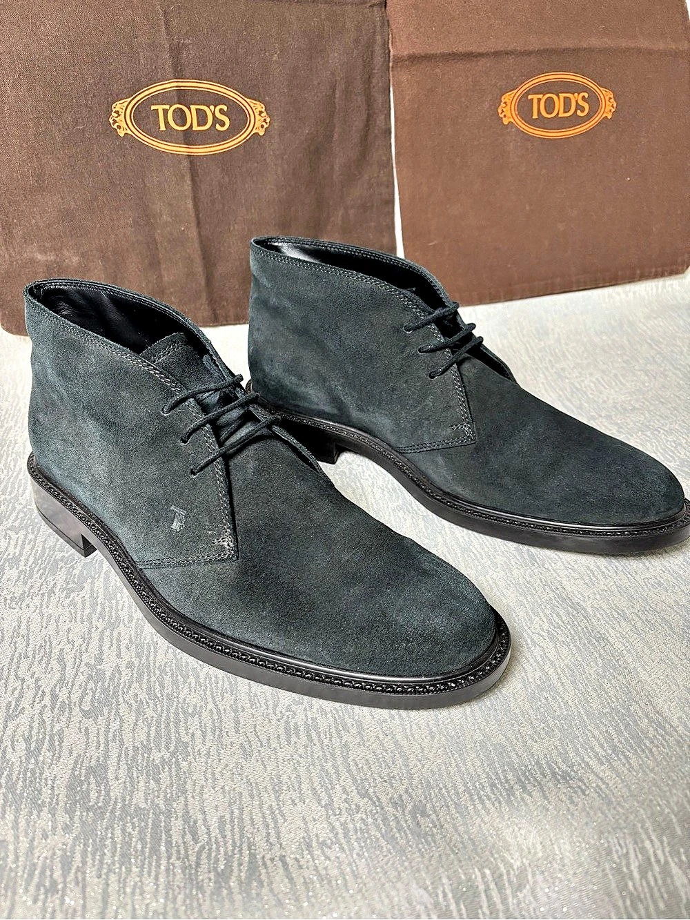 Tod's Men's Dark Green Suede Desert Boots - UK 6 (US 7)